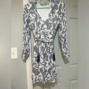 Black And White Tassel Mini Dress